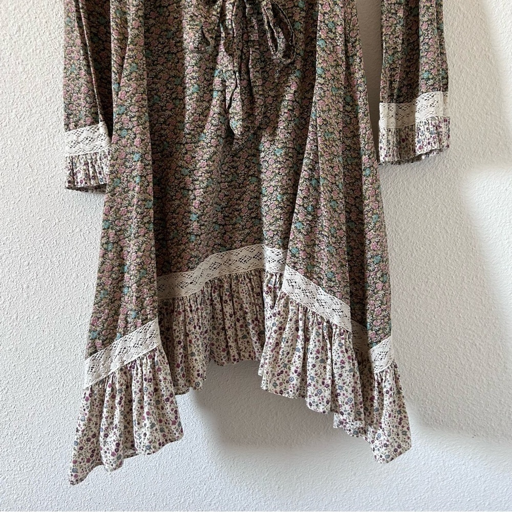 Ralph Lauren Denim Supply women’s Floral Midi Dress Medium Flare Sleeve Cottage - Picture 9 of 14